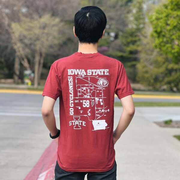 Comfort Wash I-State Campus Map Cardinal T-Shirt